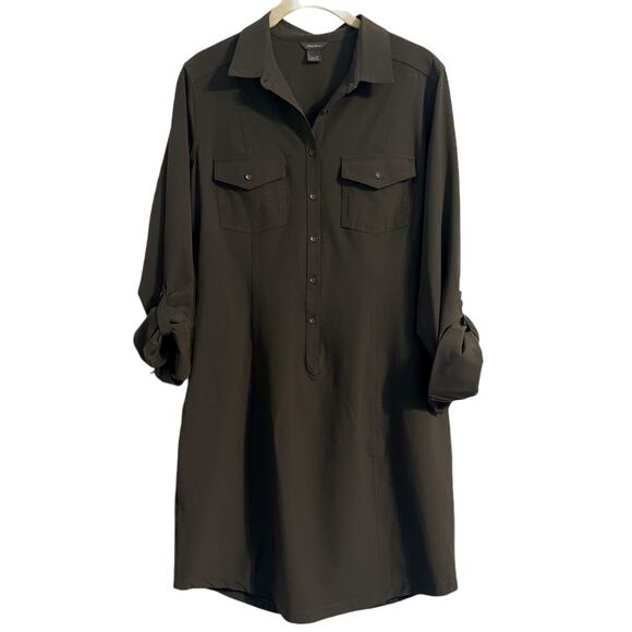 Eddie Bauer Dress Women's Size Small Gray Active Buttoned Down With Flaw - Picture 2 of 8